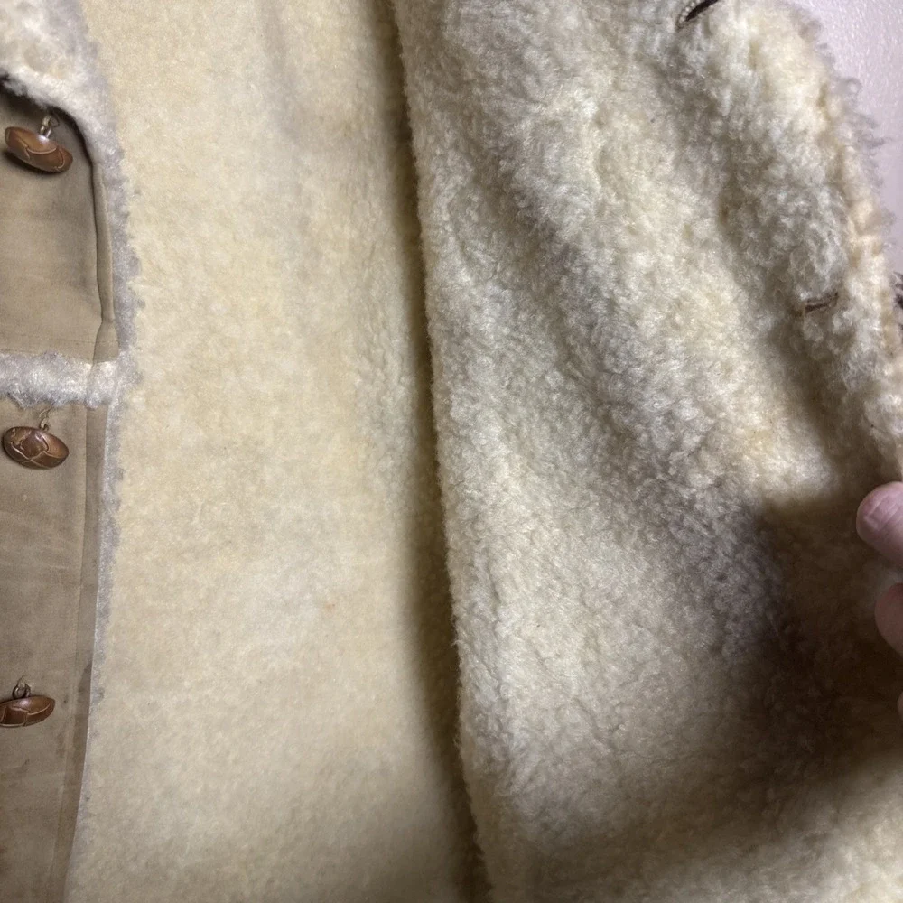 Vintage Swingster‎ Shearling Lined Suede Jacket Men's Large Tan USA Made Western